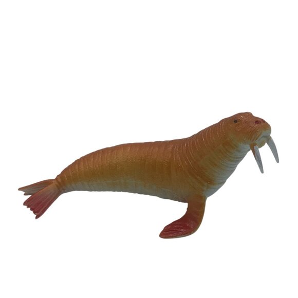 Vtg Realistic Plastic Walrus Animal Figurine Toy 6.5" Educational - Picture 1 of 5